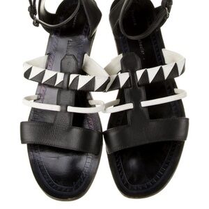 Proenza Schouler Black and White Geometric Sandals